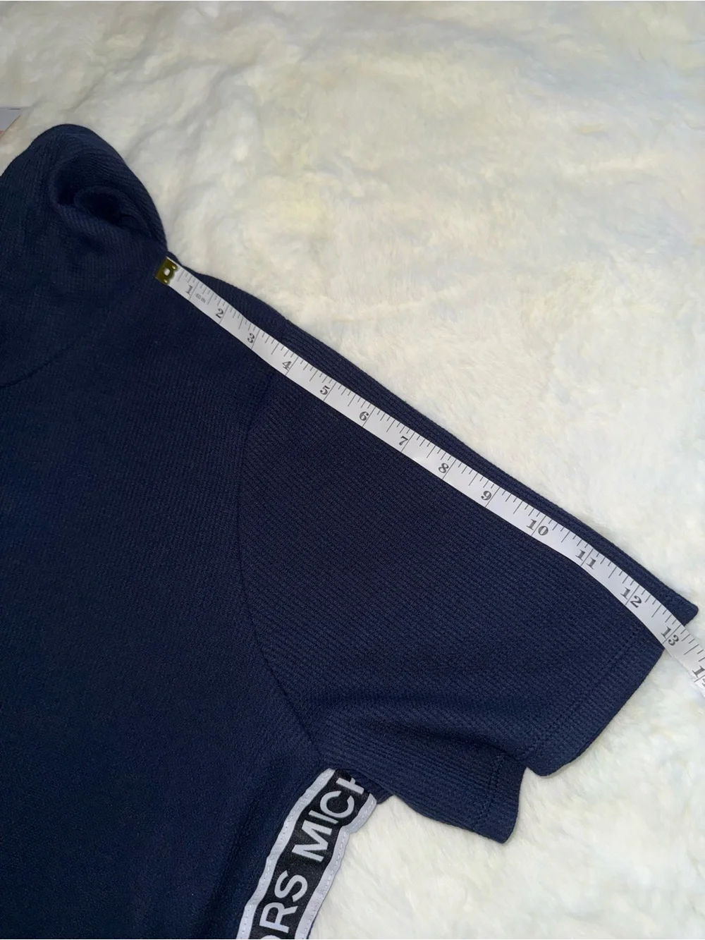 Michael Kors Logo Tape Hooded Tunic Top Midnight Blue 2X NWT